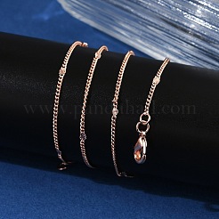 2mm Rack Plating Brass Curb Chain Necklaces for Women Men&nbsp;MAK-L044-24RG