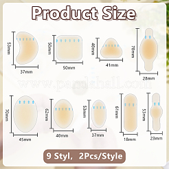 18Pcs 9 Styles Silicone Heelpiece Adhesive Pads&nbsp;AJEW-AR0004-88