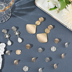 40Pcs 2 Colors Brass Stud Earrings Findings&nbsp;KK-SC0006-86