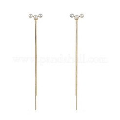 Alloy Plastic Imitation Pearl Tassel Stud Earrings&nbsp;FS-WG3A474-01