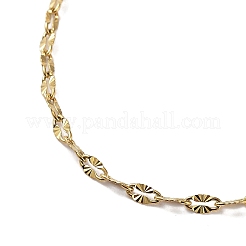 Ion Plating(IP) 304 Stainless Steel Textured Dapped Chain Necklace&nbsp;NJEW-D045-02G