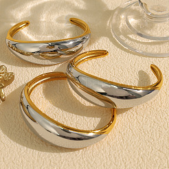 304 Stainless Steel Cuff Bangles for Women&nbsp;BJEW-F489-01