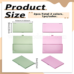 2Pcs 2 Colors Aluminium Alloy Business Cards Holder Case Box&nbsp;AJEW-LP0007-92D