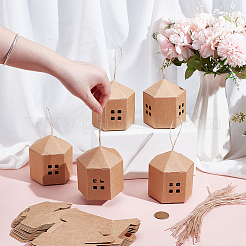 10Pcs Paper Gift Packing Tote Boxes with Window and Rope&nbsp;CON-WH0112-064A