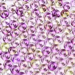 Spray Painted Transparent Glass Seed Beads&nbsp;SEED-T007-05G