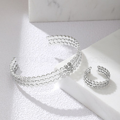 Men's 304 Stainless Steel Cuff Bangles & Cuff Rings&nbsp;WG50BB1-02