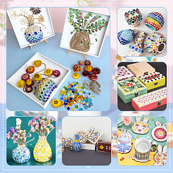 Light Color Series Glass Mosaic Cabochons&nbsp;GLAA-WH0032-10B