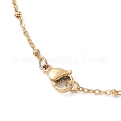 Brass Heart Locket Photo Pendant 304 Stainless Steel Satellite Chain Necklaces for Women&nbsp;NJEW-JN05734