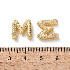 Rack Plating Brass Micro Pave Cubic Zirconia Slide Charms&nbsp;KK-C084-34G-M