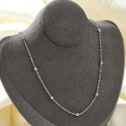 Brass Ball Cable Chain Necklaces for Women&nbsp;NJEW-M051-01P