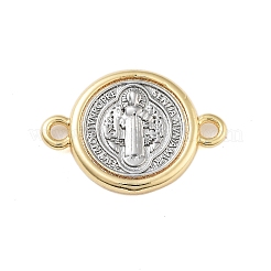 Rack Plating Religion Brass Connector Charms&nbsp;X-KK-B097-02G