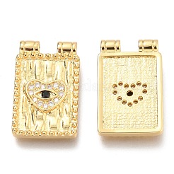 Brass Micro Pave Clear & Black Cubic Zirconia Pendants&nbsp;X-ZIRC-O036-54G