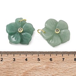 Brass & Natural Green Aventurine & Cubic Zirconia Pendants&nbsp;GG-CBAD360-18G-02