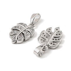 Brass Micro Pave Clear Cubic Zirconia Charms&nbsp;KK-A290-01A-P