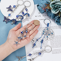 5Pcs 5 Style Zinc Alloy Keychain&nbsp;KEYC-PH0001-48