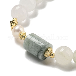 Round Natural Quartz Beaded Stretch Bracelets&nbsp;BJEW-M315-08