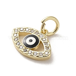 Brass Micro Pave Cubic Zirconia Charms&nbsp;KK-E092-07G-03
