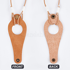 2Pcs 2 Colors Leather Eyeglasses Strap with Clip Holder and Brass Buckle&nbsp;AJEW-GF0005-54