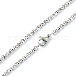 Non-Tarnish 304 Stainless Steel Rolo Chain Necklaces&nbsp;NJEW-I248-11B-P