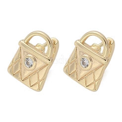 Brass & Glass Hoop Earrings&nbsp;EJEW-Q014-12G