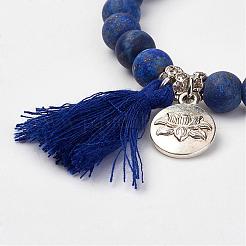 Natural Lapis Lazuli(Dyed & Heated) Beads Stretch Bracelets&nbsp;BJEW-JB02812-01