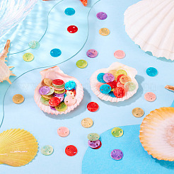 70Pcs 7 Styles Spray Painted Natural Capiz Shell Connector Charms&nbsp;SSHEL-TA0001-21