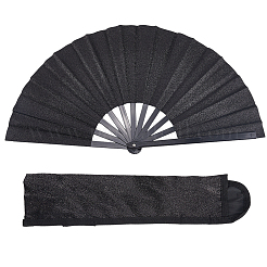 Glitter Plastic & Oxford Cloth Fan with Fan Bags&nbsp;AJEW-WH20022-89A
