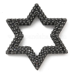 Rack Plating Brass Micro Pave Cubic Zirconia Star Linking Rings&nbsp;KK-A234-004B