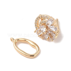 Brass Micro Pave Cubic Zirconia Twister Clasps&nbsp;KK-B100-069G