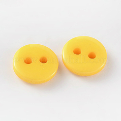 2-Hole Flat Round Resin Sewing Buttons for Costume Design&nbsp;BUTT-E119-14L-04