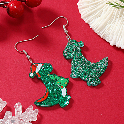 Cute Christmas Dinosaur Acrylic Dangle Earrings&nbsp;WY1502-2