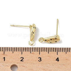 Brass Micro Pave Cubic Zirconia Stud Earring Findings&nbsp;KK-U075-01A-01G