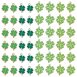 60Pcs 4 Styles Alloy Enamel Clover Pendants&nbsp;ENAM-TA0003-89