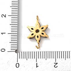 304 Stainless Steel Pave Cubic Zirconia Flower Links Connector Charms&nbsp;STAS-T026-03C-01G