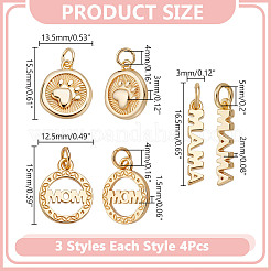 12Pcs 3 Styles Brass Pendants&nbsp;KK-AR0004-72