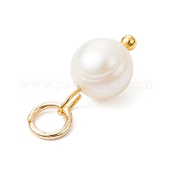 3Pcs 3 Colors Natural Cultured Freshwater Pearl Two Sides Polished Charms&nbsp;PALLOY-JF04036