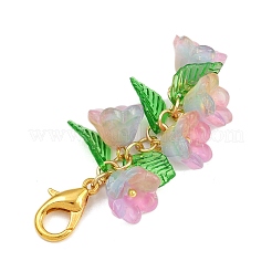 Transparent Glass Flower Pendant Decorations&nbsp;HJEW-JM04147