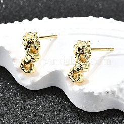 Brass Stud Earrings&nbsp;LS-EJEW-H157-01G-01