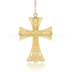 Golden Plated Alloy Cross Big Pendants&nbsp;ALRI-J026-21G