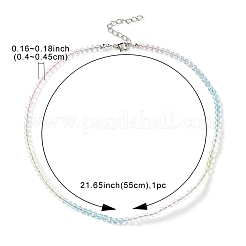 Bling Glass Round Beaded Necklace for Women&nbsp;NJEW-PH01490-02