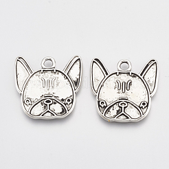 Tibetan Style Alloy Puppy Pendant Enamel Settings&nbsp;TIBE-S314-21AS-LF