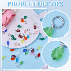 100Pcs 10 Colors Glass Pendants&nbsp;PALLOY-CA00033
