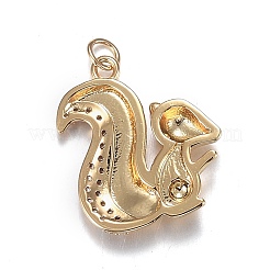 Autumn Theme Brass Micro Clear Cubic Zirconia Pendants&nbsp;ZIRC-F120-082G