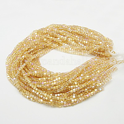 Electroplate Glass Beads Strands&nbsp;EGLA-D018-4x4mm-49