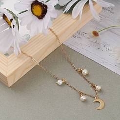 Moon Pendant Necklaces&nbsp;NJEW-JN03260-02