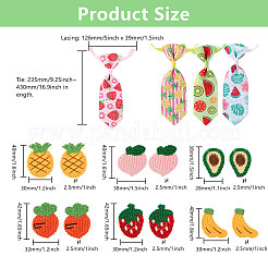 Fruit Theme Polyester Pet Ties & Crochet Appliques Sets&nbsp;AJEW-CA0003-85