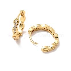 Clear Cubic Zirconia Oval Hoop Earrings&nbsp;EJEW-P199-06G