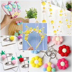400Pcs 4 Colors Polyester Pom Pom Balls&nbsp;DIY-SC0031-37D