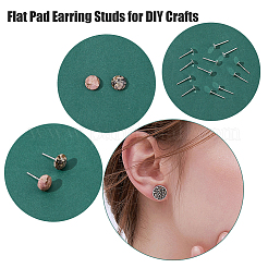20Pcs 925 Sterling Silver Flat Round Stud Earring Findings&nbsp;STER-DC0001-28