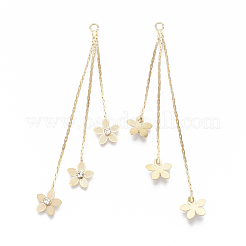 Brass Boston Link Chains Tassel Big Pendants&nbsp;KK-S348-467G-NF